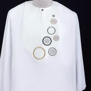 White agbada short sleeve hand