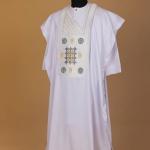 White agbada 3 quarter sleeve hand