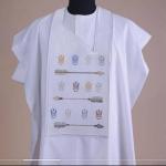 White agbada short sleeve hand