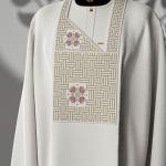 White agbada 3 quarter sleeve hand