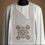 White agbada 3 quarter sleeve hand