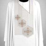 White agbada 3 quarter sleeve hand