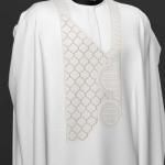 White agbada 3 quarter sleeve hand