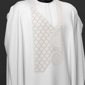 White agbada 3 quarter sleeve hand