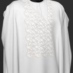 White agbada 3 quarter sleeve hand