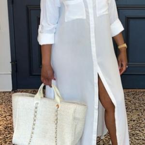 White Full gown long sleeve shirt