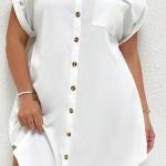 White Mini gown short sleeve shirt